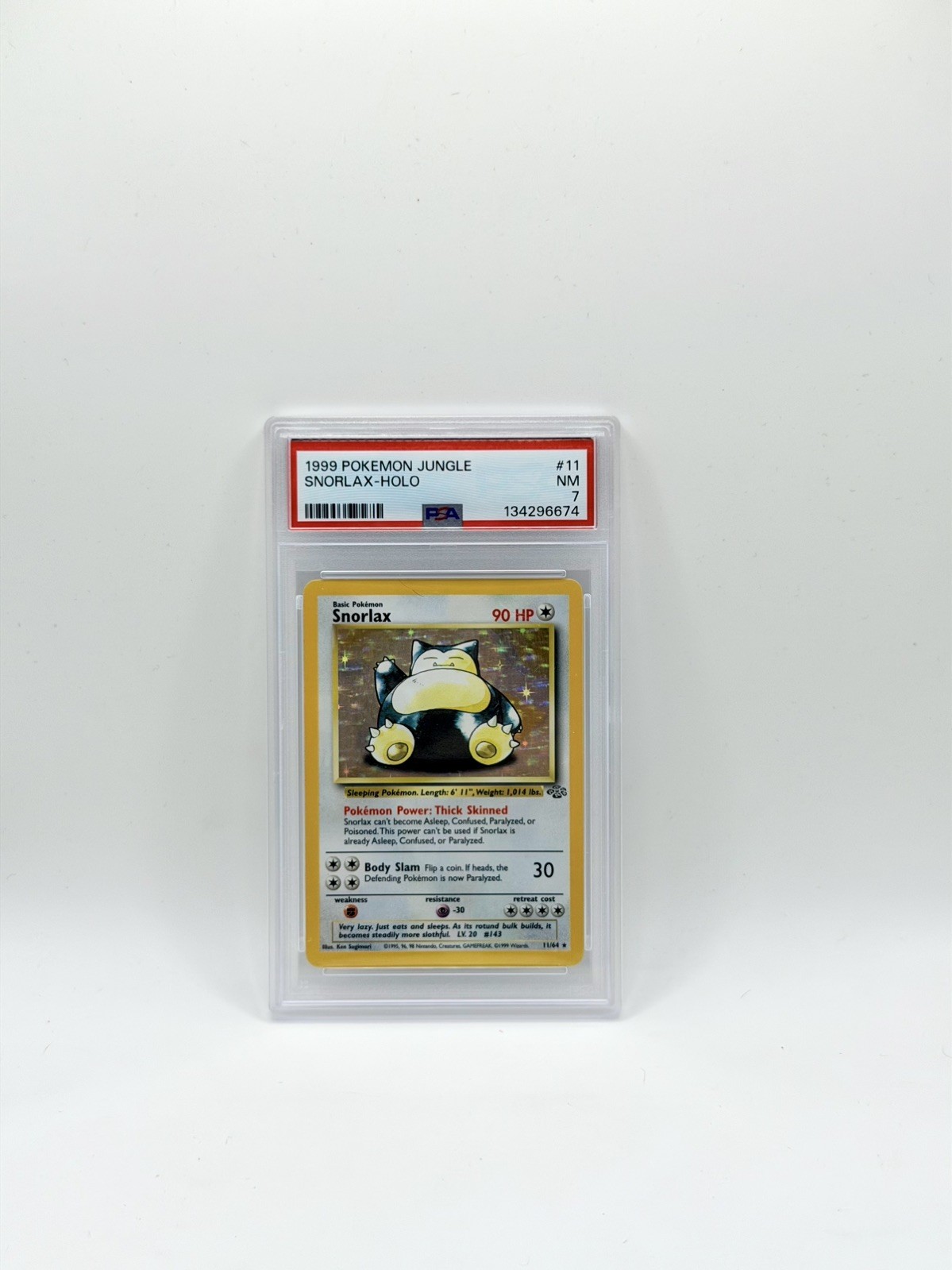 1999 Pokemon Jungle #11/64 Snorlax Holo 1st Edition PSA 7 1999 Pokemon Jungle #11/64 Snorlax Holo 1st Edition PSA 7