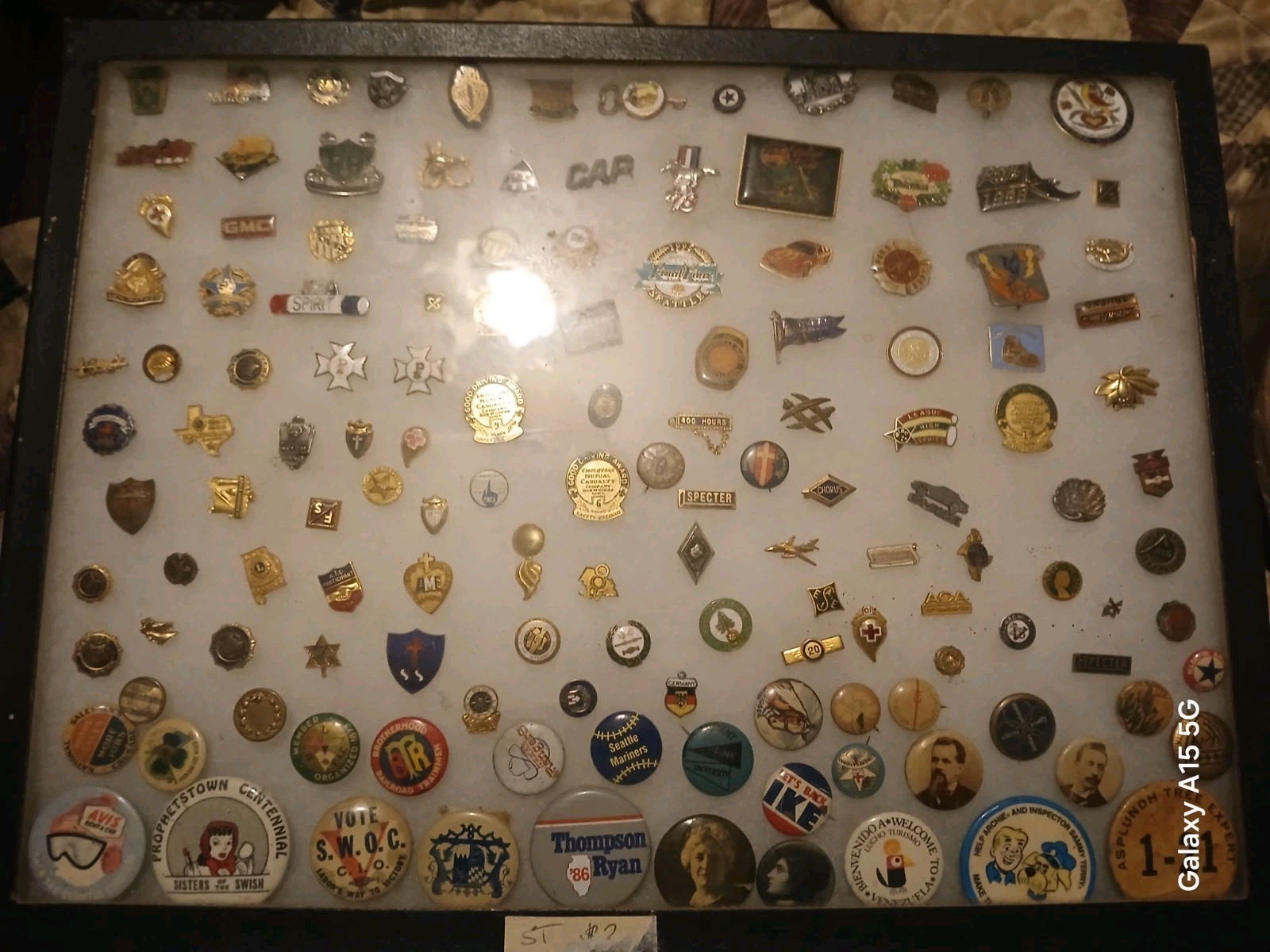 HUGE Vintage Collection of Enamel Pin Badges Including DISPLAY CASE HUGE Vintage Collection of Enamel Pin Badges Including DISPLAY CASE
