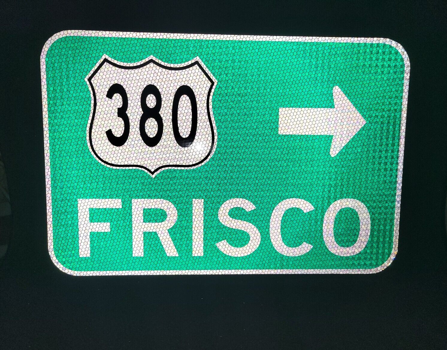 FRISCO US ROUTE 380 road sign, Texas, Dallas, Denton, Plano, Garland, Irving
