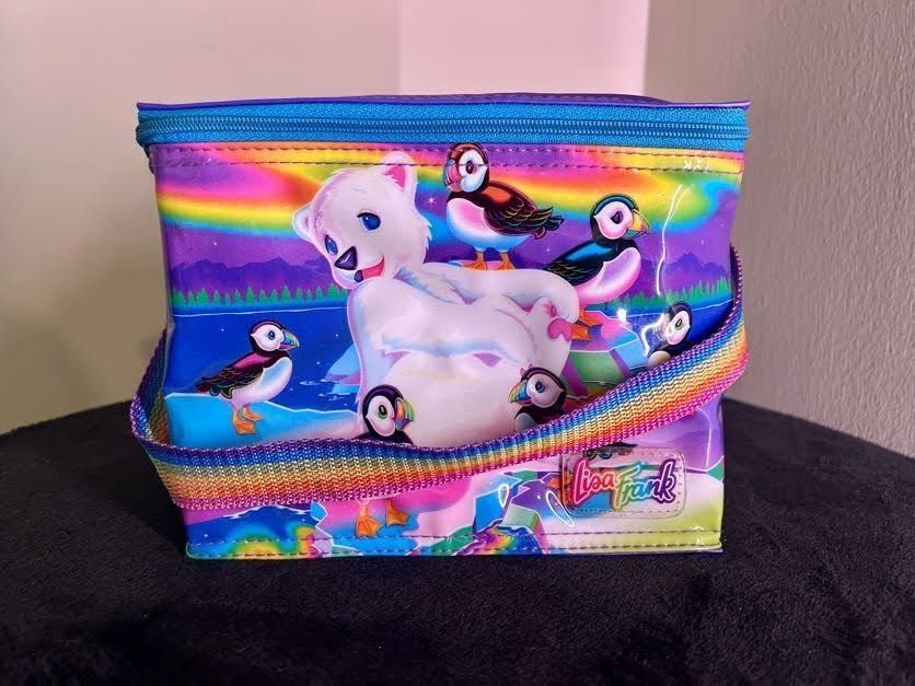 Vintage 90s Lisa Frank Lunch Bag Roary Polar Bear & Puffins Rainbow Strap Y2K Vintage 90s Lisa Frank Lunch Bag Roary Polar Bear & Puffins Rainbow Strap Y2K