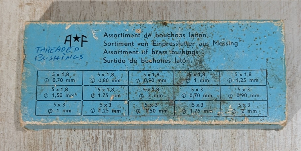 Vintage A&F Swiss Clock Bushing Set in Original Box Vintage A&F Swiss Clock Bushing Set in Original Box