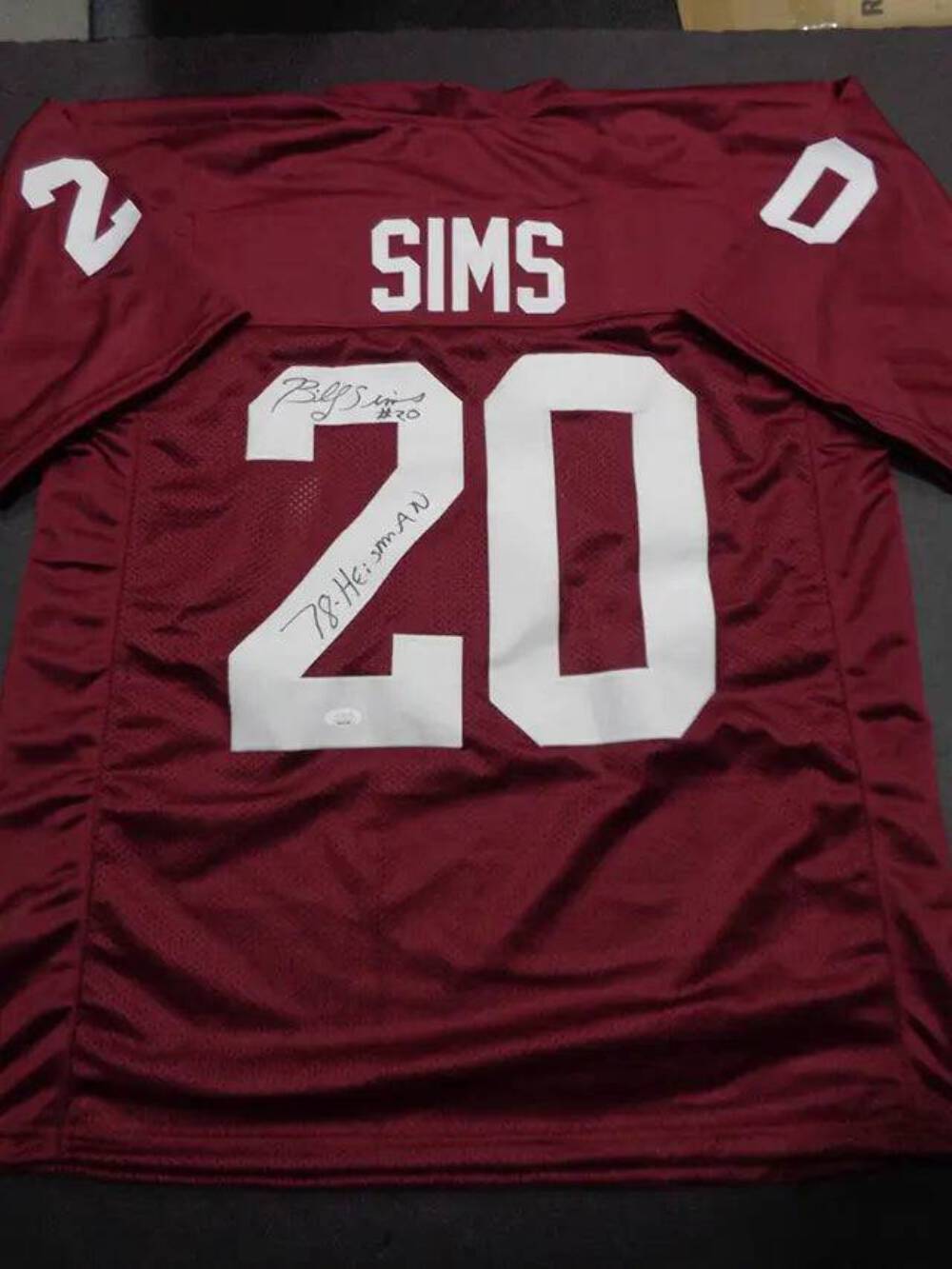 Billy Sims Oklahoma Sooners Autographed & Inscribed Custom Football Jersey JSA W