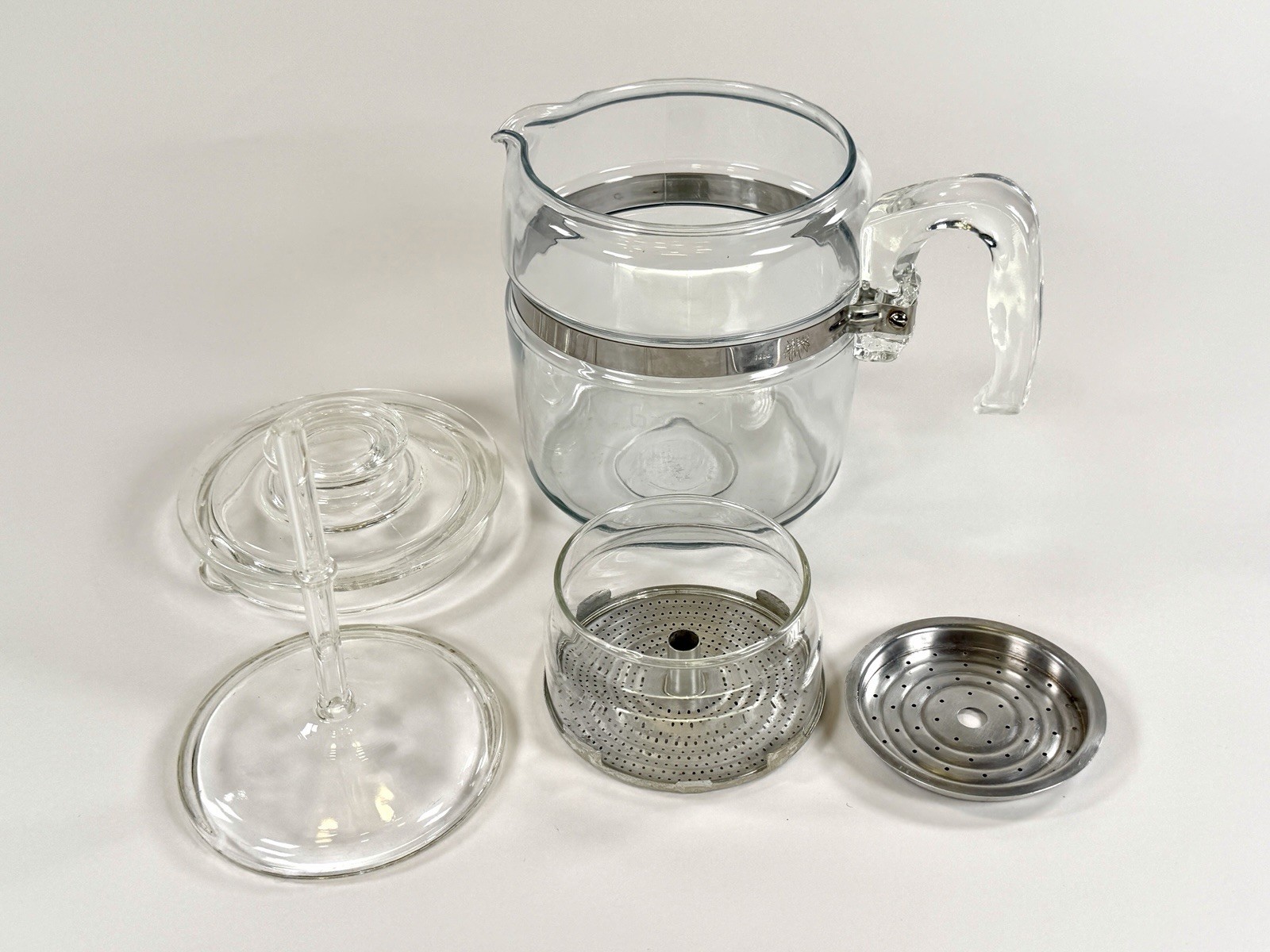 Vintage Pyrex Flameware 6 Cup Glass Coffee Percolator 7756  Complete PLEASE READ