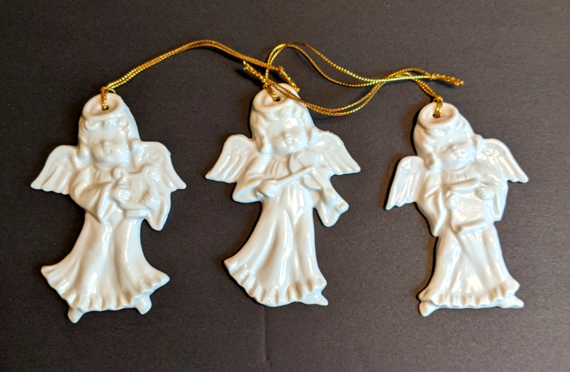 Vintage White Porcelain Angel Ornaments Set of 3 Made in Japan Vintage White Porcelain Angel Ornaments Set of 3 Made in Japan