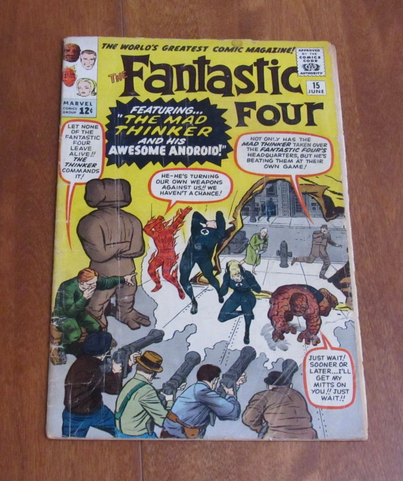 Fantastic Four #15 (Marvel, 1963) - 1st Mad Thinker - Stan Lee Jack Kirby - GD Fantastic Four #15 (Marvel, 1963) - 1st Mad Thinker - Stan Lee Jack Kirby - GD