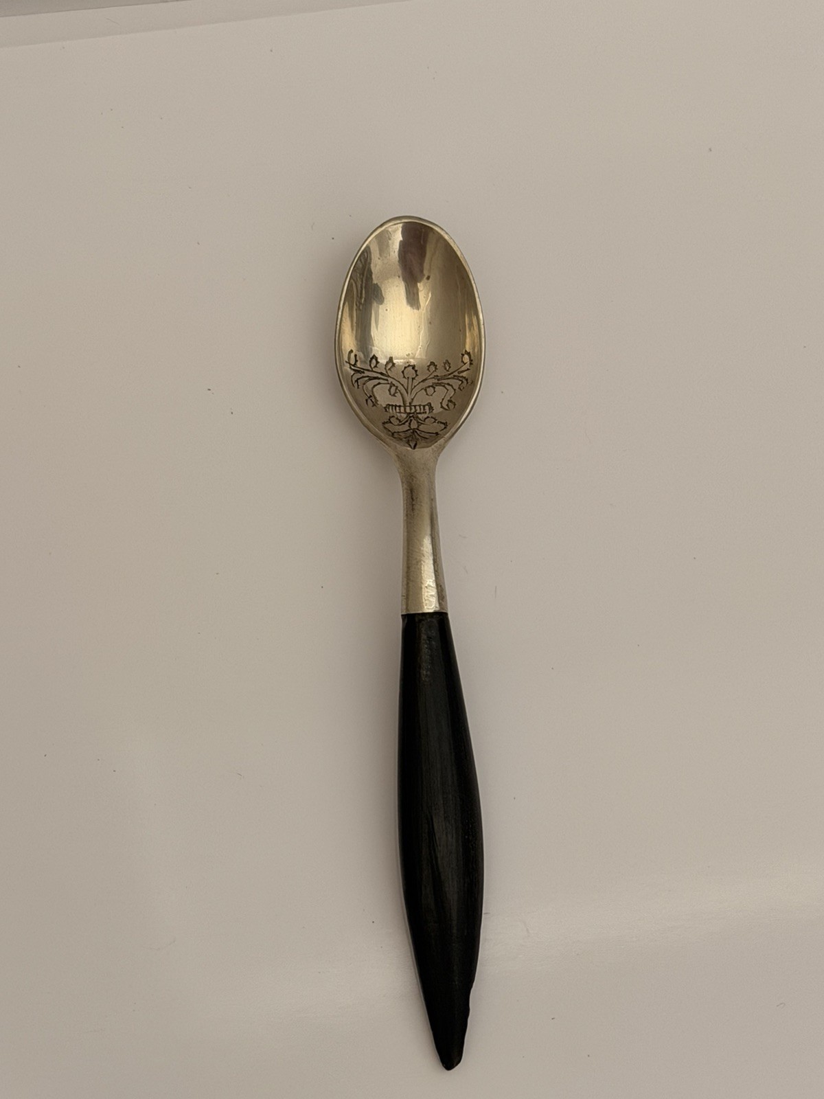Vintage Spoon Cupronickel USSR Engraving Rare 60s