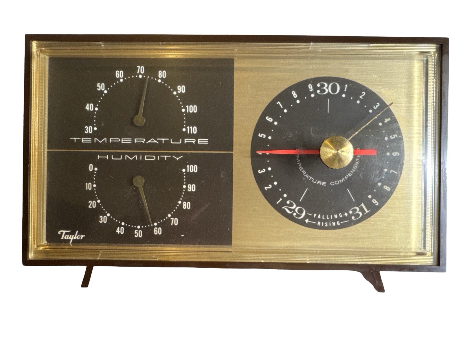 Vintage Taylor Weather Station Barometer Hygrometer Thermometer MCM Desk