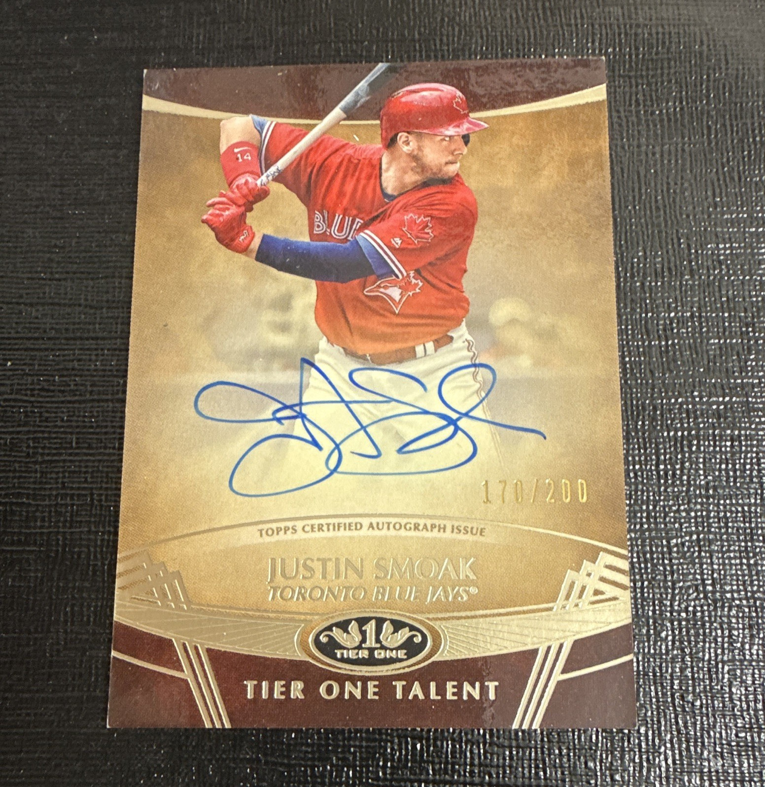 Topps 2019 Tier One Justin Smoak Tier One Talent Auto TTA-JSM /200 Jays Topps 2019 Tier One Justin Smoak Tier One Talent Auto TTA-JSM /200 Jays