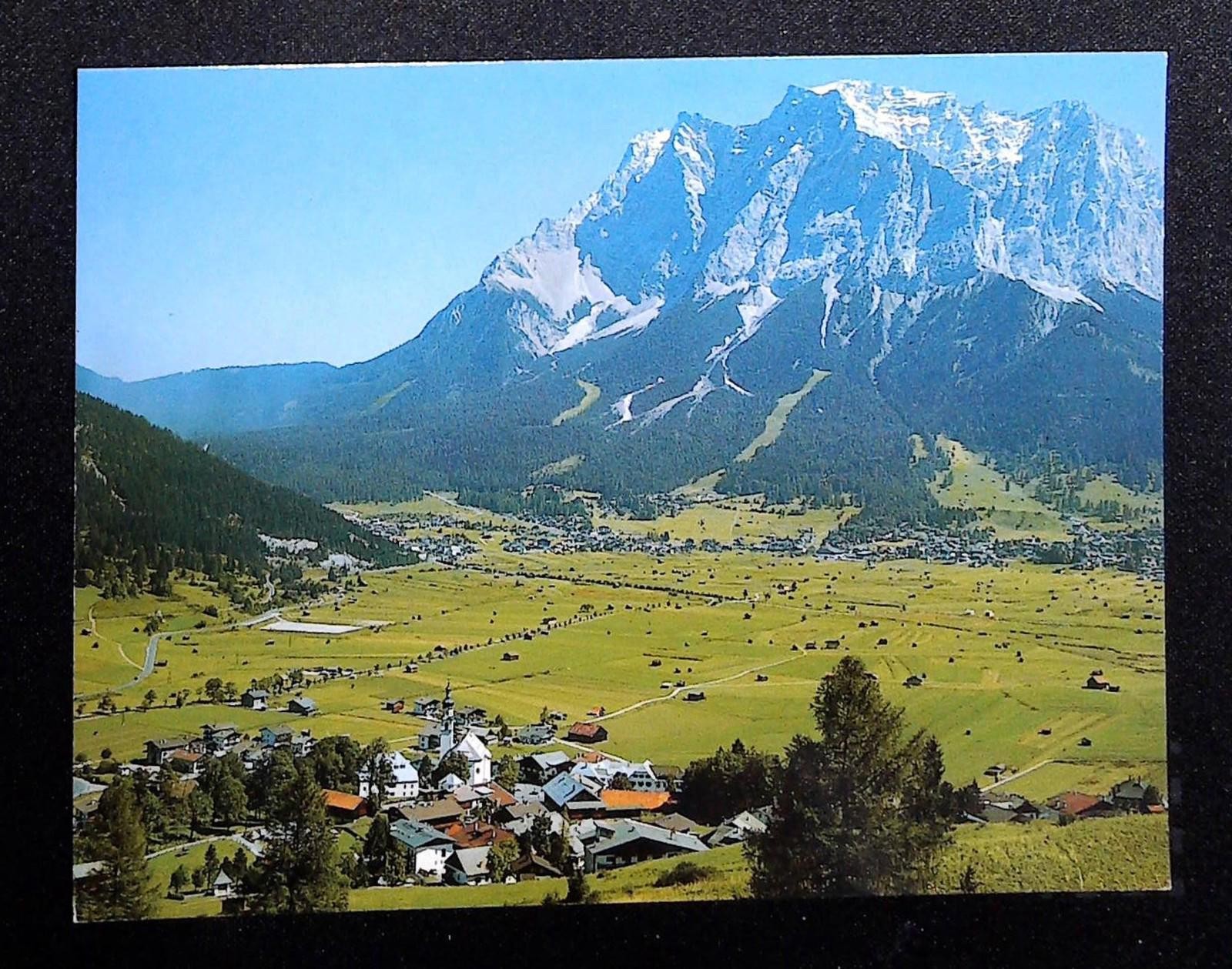 Vintage Lermoos Tirol Postcard with Zugspitze Mountain Vintage Lermoos Tirol Postcard with Zugspitze Mountain