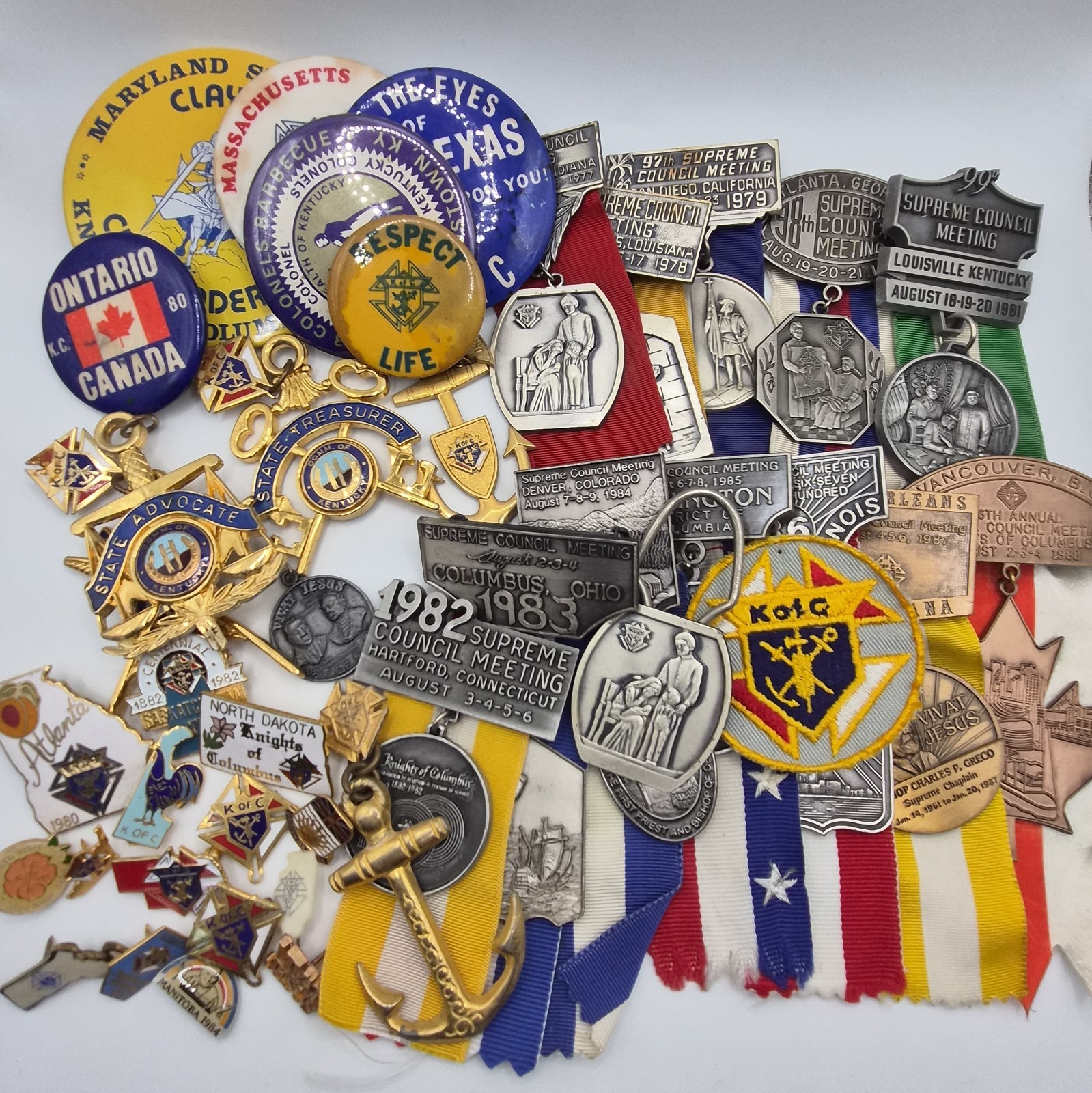 Vintage 70s 80s Knights Of Columbus Big Lot Memorabilia Pins Buttons Medals More Vintage 70s 80s Knights Of Columbus Big Lot Memorabilia Pins Buttons Medals More