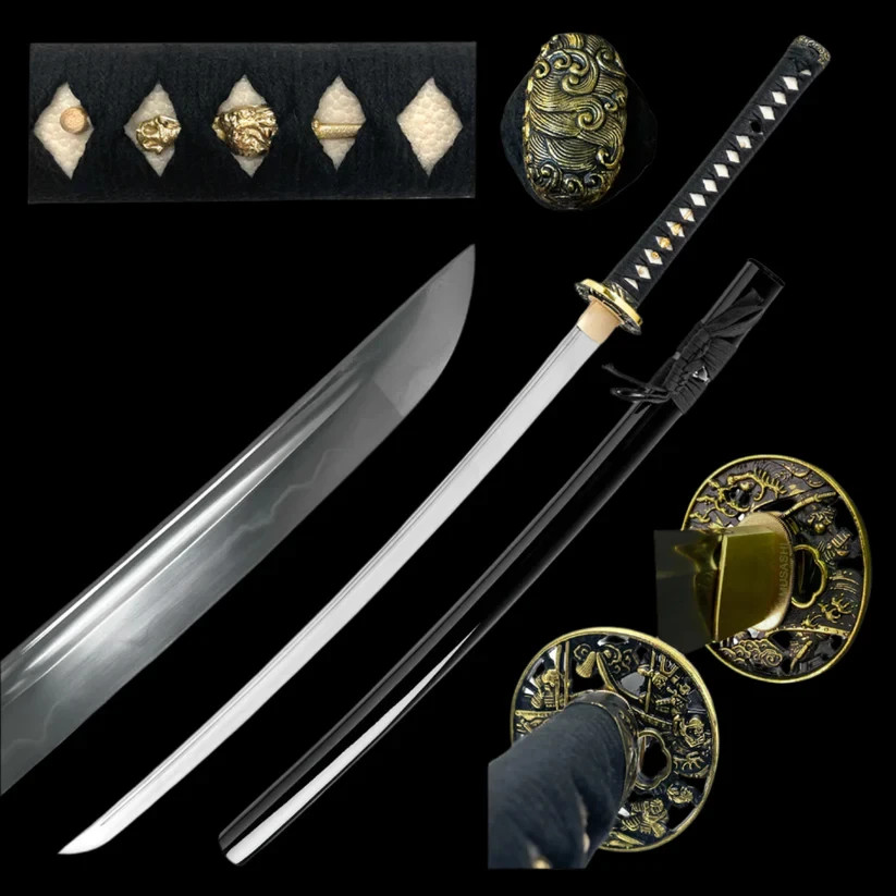 Musashi Silver Shirakawa Collection Hand Forged Sengoku Samurai Katana Sword