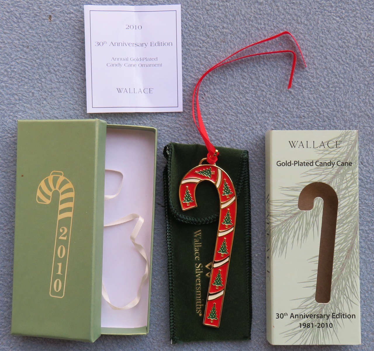 2010 Wallace 30th Annual Candy Cane Christmas Ornament Trees New in Box 2010 Wallace 30th Annual Candy Cane Christmas Ornament Trees New in Box
