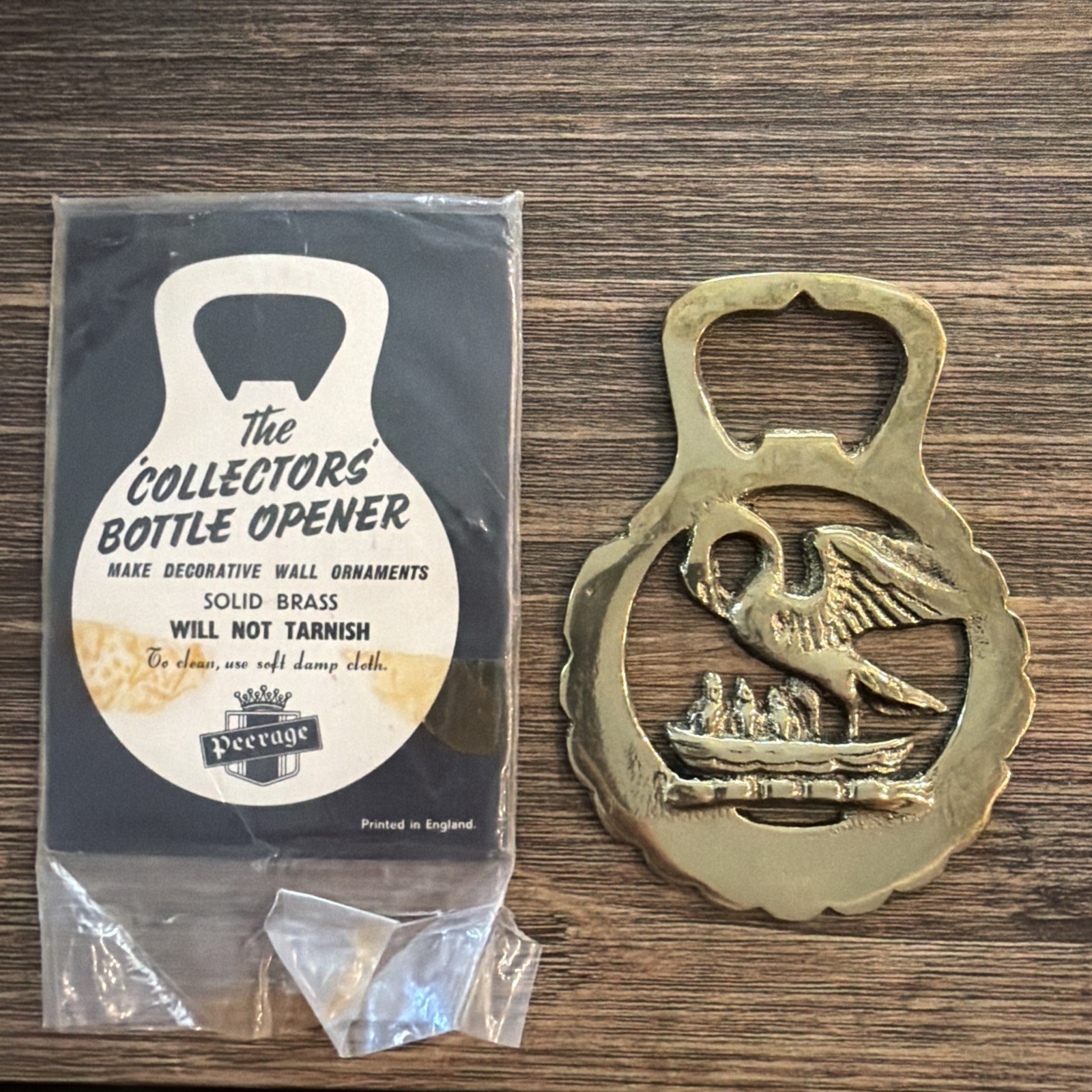 Vintage Brass Bottle Opener Liverpool Liver Bird Marked Peerage England 3.5\