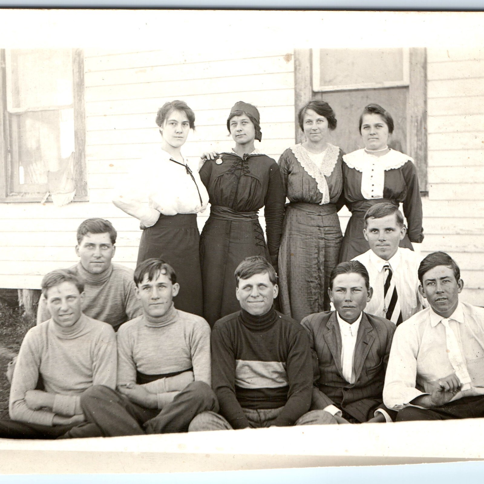 c1910s Group Young Adults RPPC Men Women Sweaters Fashion Real Photo Postcard c1910s Group Young Adults RPPC Men Women Sweaters Fashion Real Photo Postcard