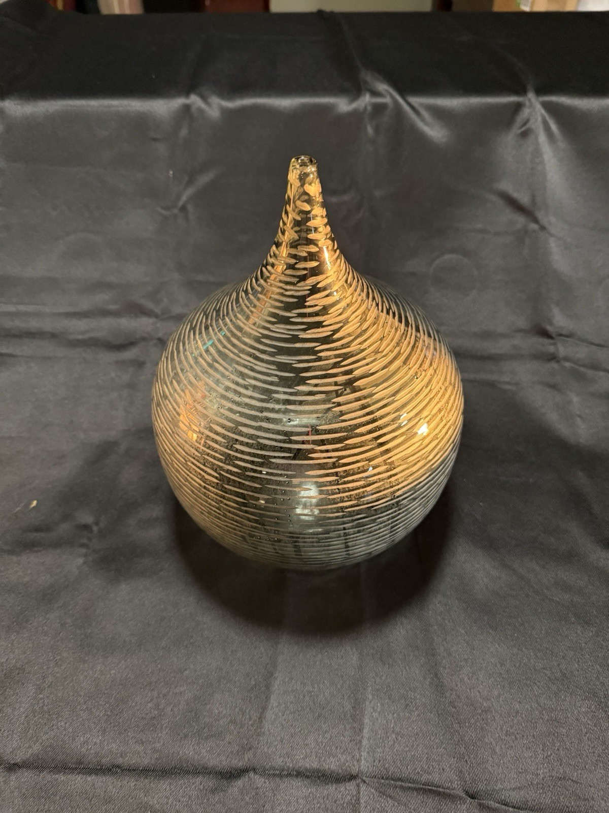 Vintage Mid century Modern Design Art Glass Fluted Vase 1970 Belgium preowned Vintage Mid century Modern Design Art Glass Fluted Vase 1970 Belgium preowned