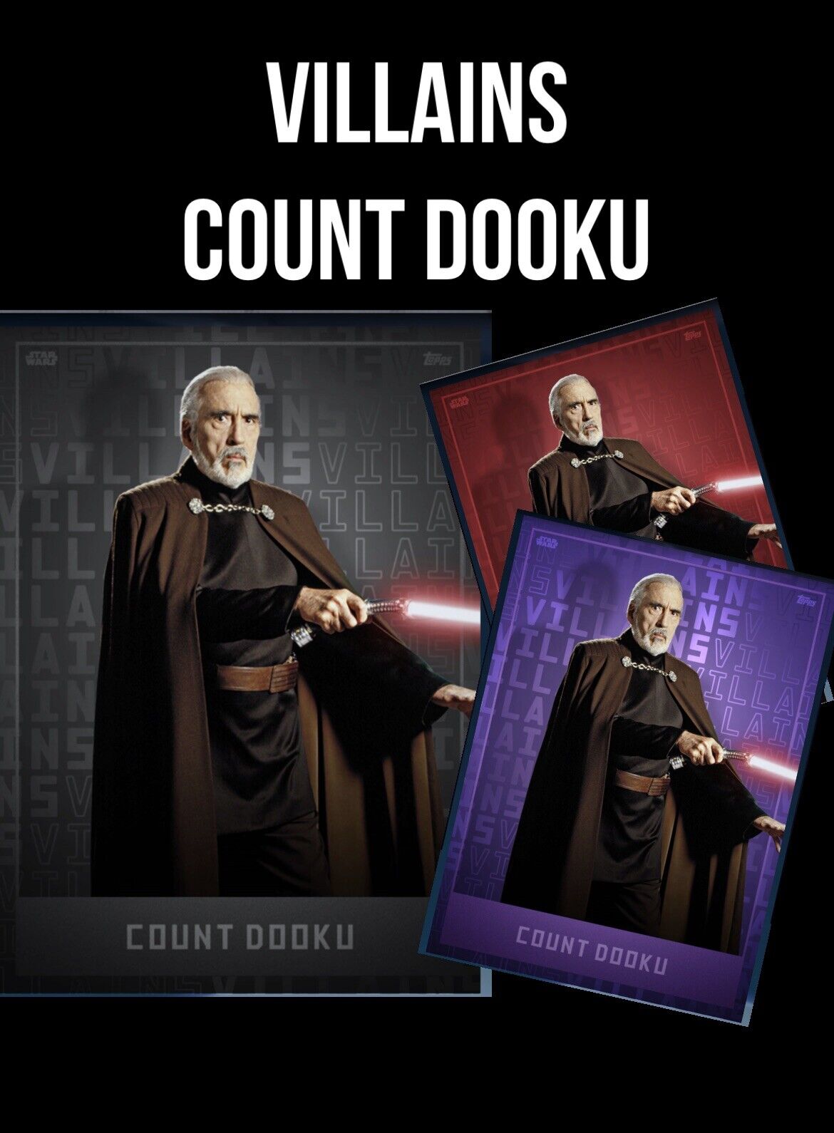 topps star wars card Trader COUNT DOOKU    VILLAINS RED PURPLE BLACK