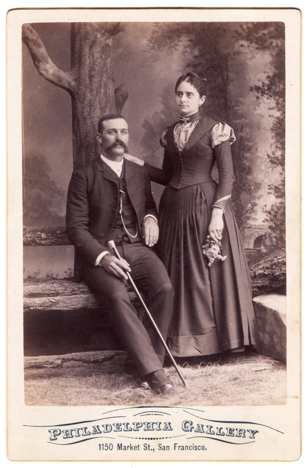 PORTRAIT OF A LOVELY COUPLE : SAN FRANCISCO, CALIFORNIA : CABINET CARD PORTRAIT OF A LOVELY COUPLE : SAN FRANCISCO, CALIFORNIA : CABINET CARD