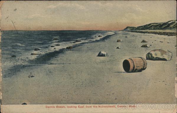 1908 Dennis Beach,Looking East from the Nobscussett,MA Barnstable County Vintage