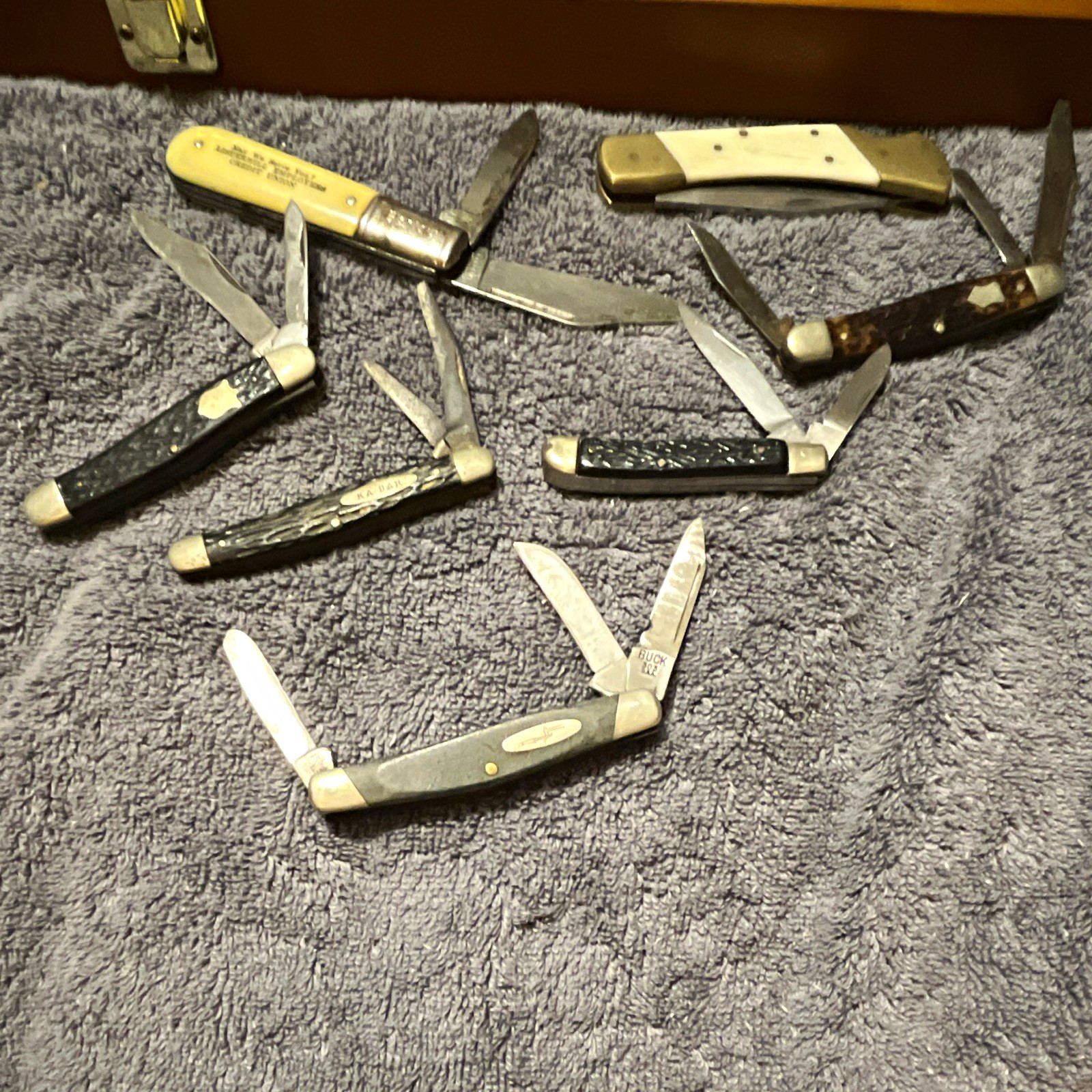 Buck & KA-BAR Mixed Lot Vintage Slipjoint Pocketknives Steel 2-3 Blade 7knives