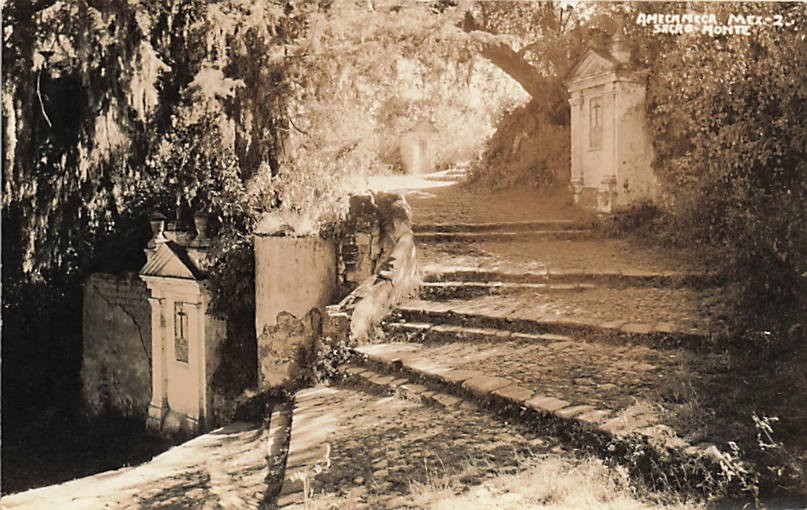 Postcard Mexico: RPPC Sacro Monte Path & Shrines, Amecameca Postcard Mexico: RPPC Sacro Monte Path & Shrines, Amecameca