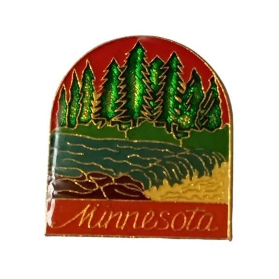 Minnesota Waterfall Scenic Travel Souvenir Pin Minnesota Waterfall Scenic Travel Souvenir Pin