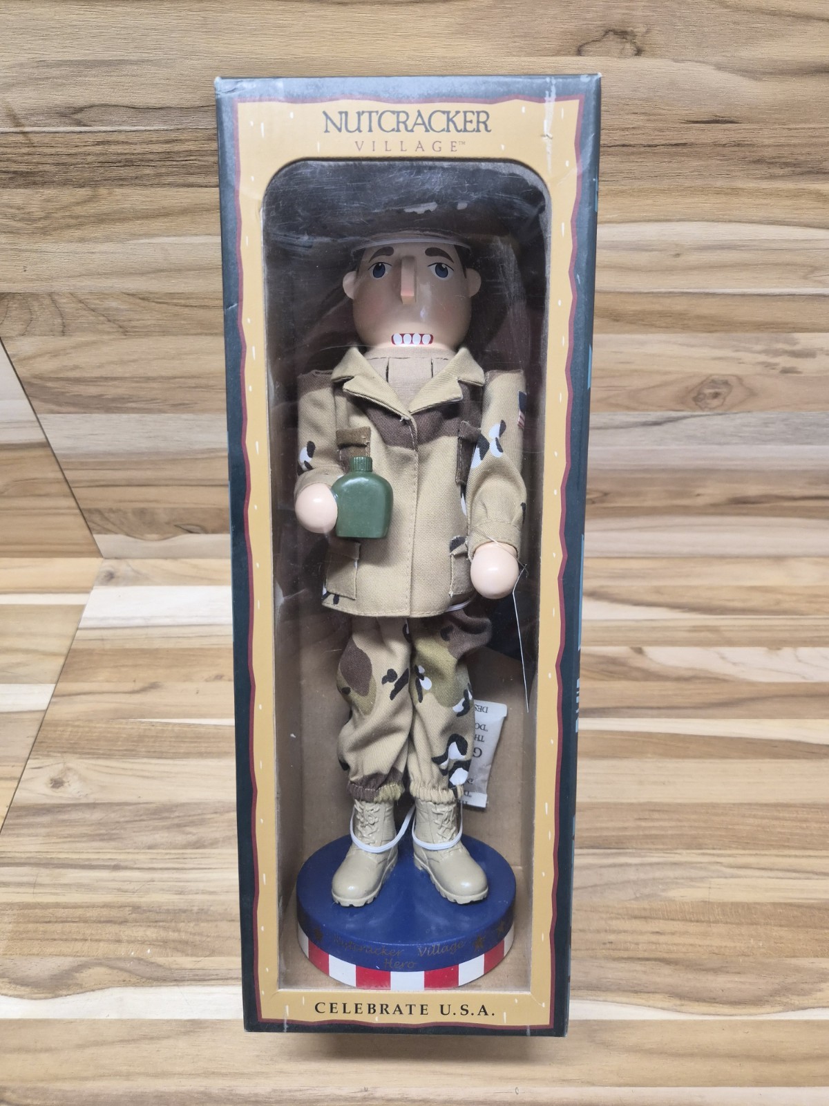Vintage 1999 Nutcracker Village Celebrate USA Military Soldier Desert Camo NIB