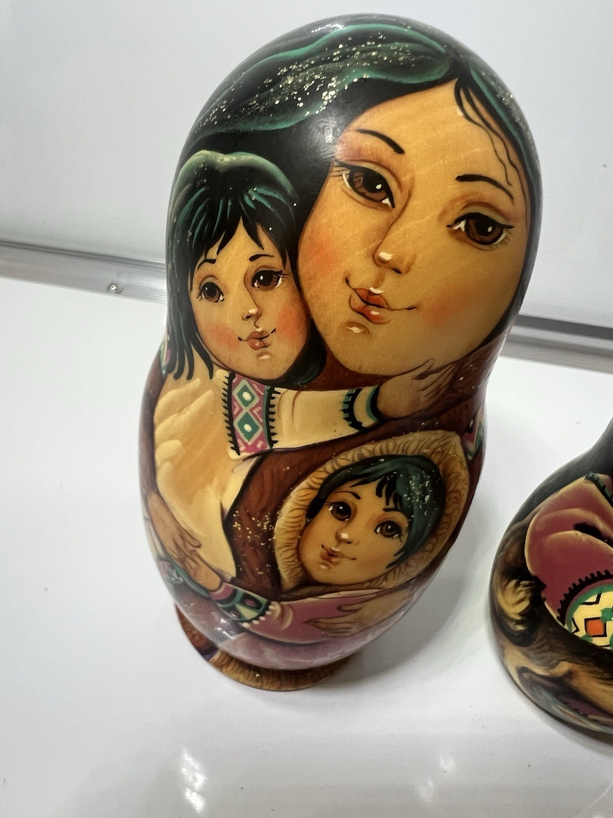 Hand Painted Russian Matryoshka Nesting Dolls Arctic Northern Indigenous Mother Hand Painted Russian Matryoshka Nesting Dolls Arctic Northern Indigenous Mother