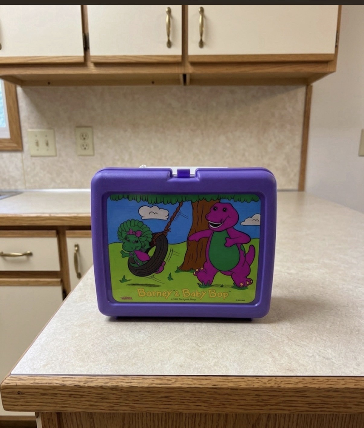Vintage 1992 Barney & Baby Bop Thermos Lunch Box Purple Vintage 1992 Barney & Baby Bop Thermos Lunch Box Purple