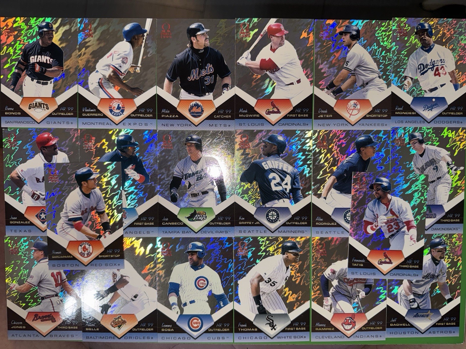 1999 HR OMEGA SET GRIFFEY CANSECO AROD SOSA JETER BONDS McGWIRE PIAZZA GUERRERO 1999 HR OMEGA SET GRIFFEY CANSECO AROD SOSA JETER BONDS McGWIRE PIAZZA GUERRERO