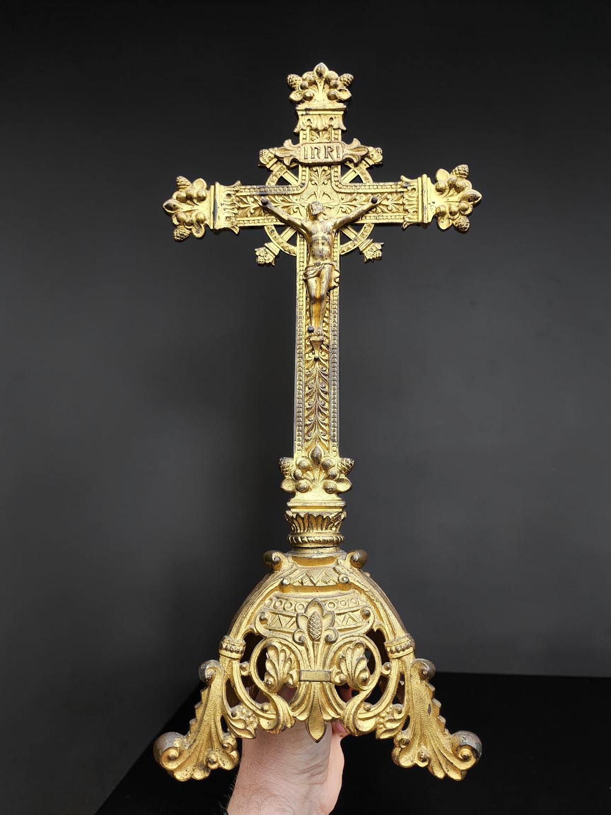 Antique brass Crucifix religious art Antique brass Crucifix religious art