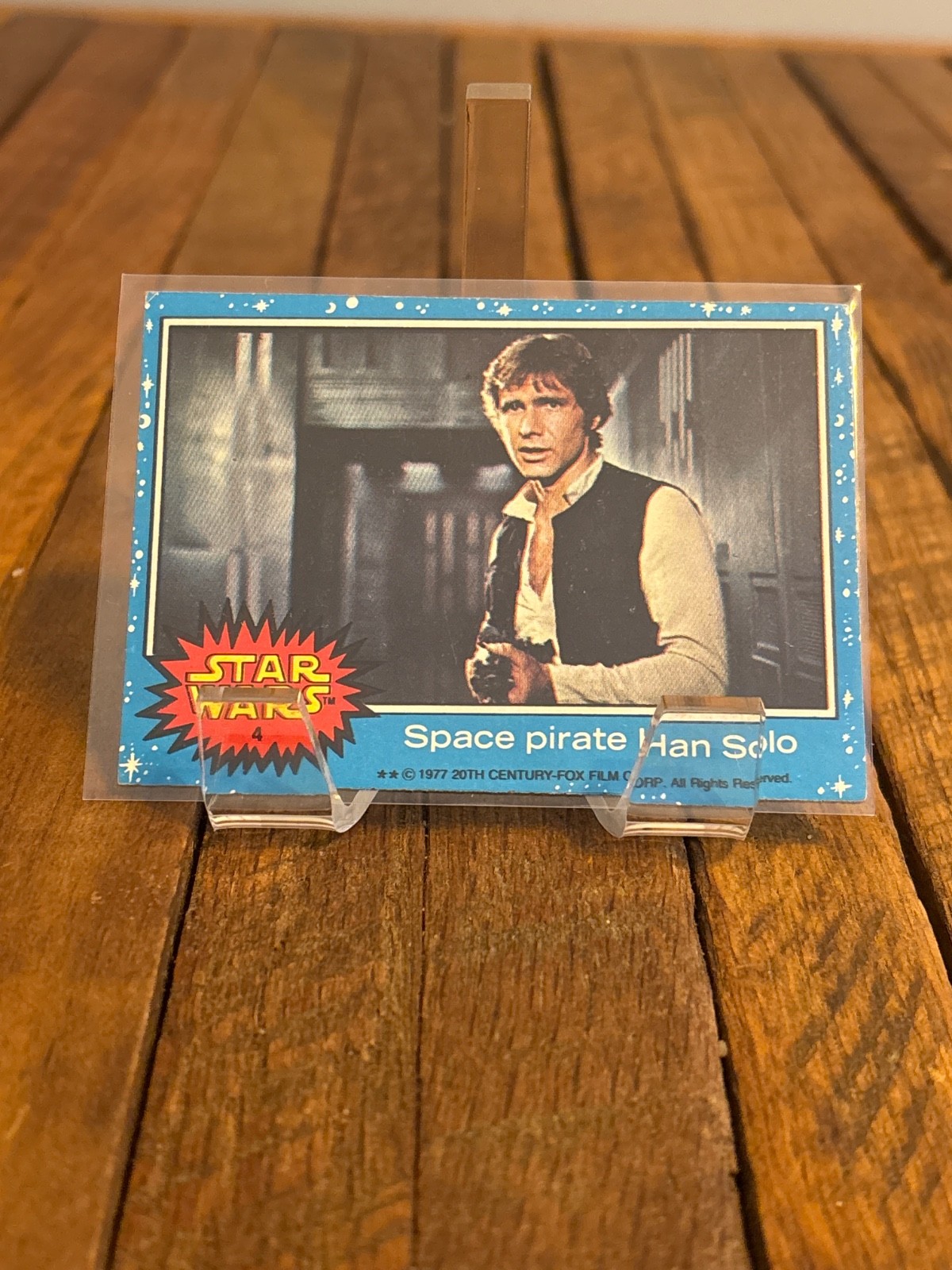 1977 Topps Star Wars #4 Space Pirate Han Solo 1977 Topps Star Wars #4 Space Pirate Han Solo