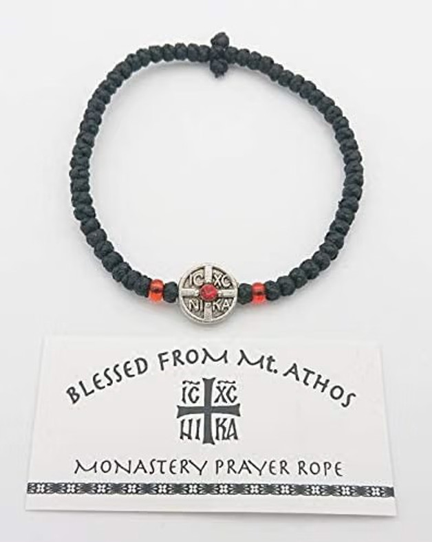 Orthodox Prayer Rope Bracelet Mt Athos Komboskoini Chotki IC XC NIKA Red Orthodox Prayer Rope Bracelet Mt Athos Komboskoini Chotki IC XC NIKA Red