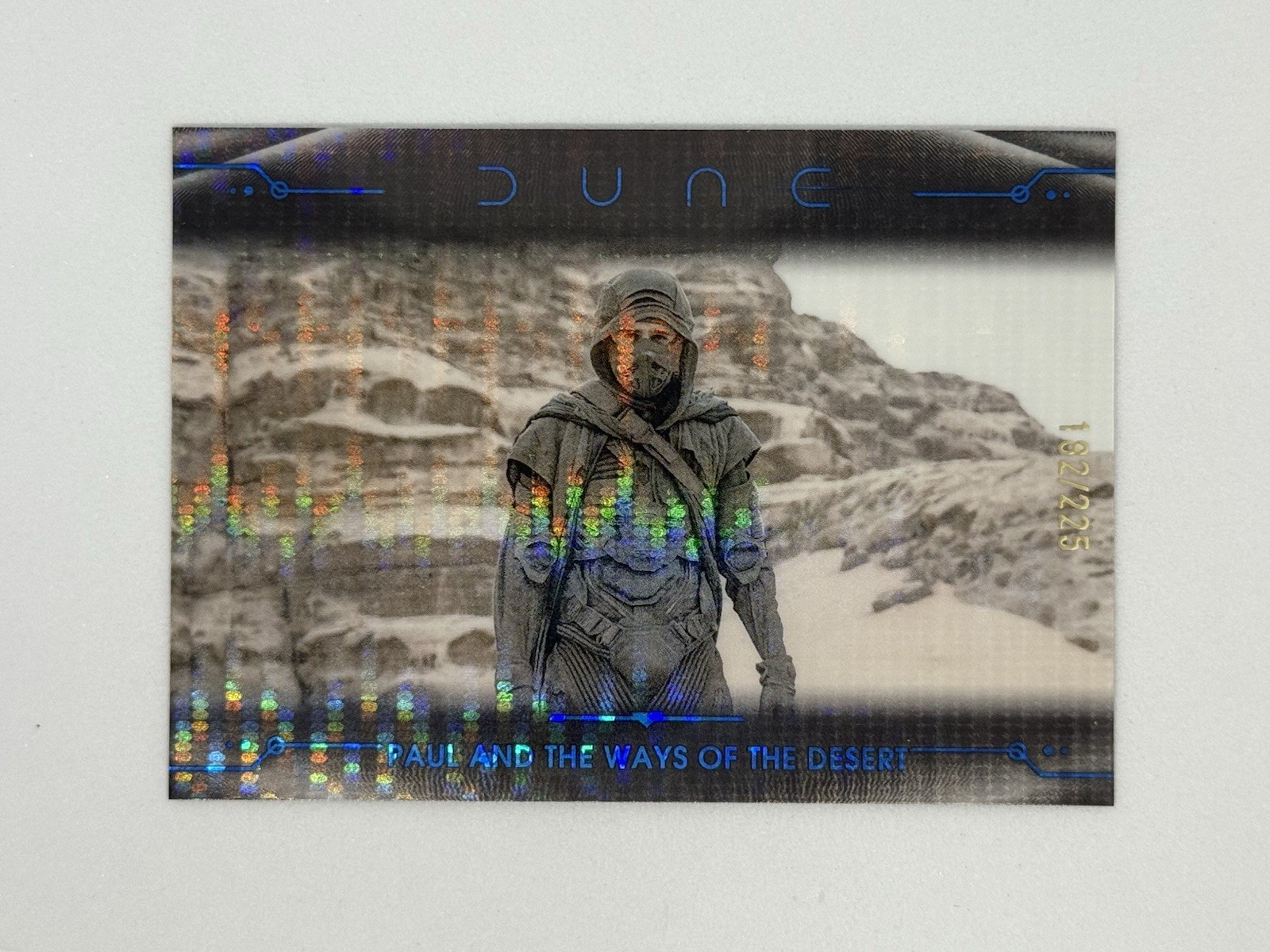 2024 Topps Chrome Dune Paul and the Ways of the Desert #78 Blue Sonar /225