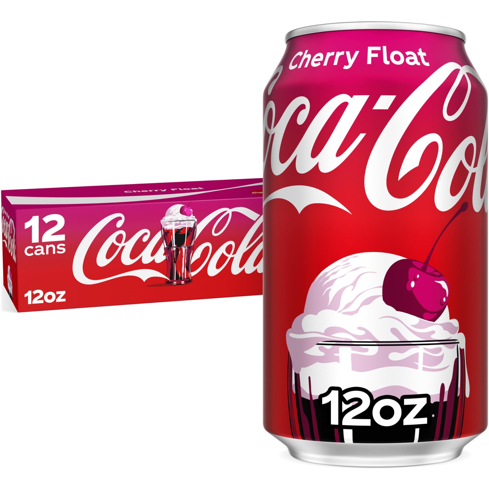 Coca-Cola Cherry Float Soda Soft Drink Cans, 12 Fl Oz (Pack of 12), Caramel Coca-Cola Cherry Float Soda Soft Drink Cans, 12 Fl Oz (Pack of 12), Caramel