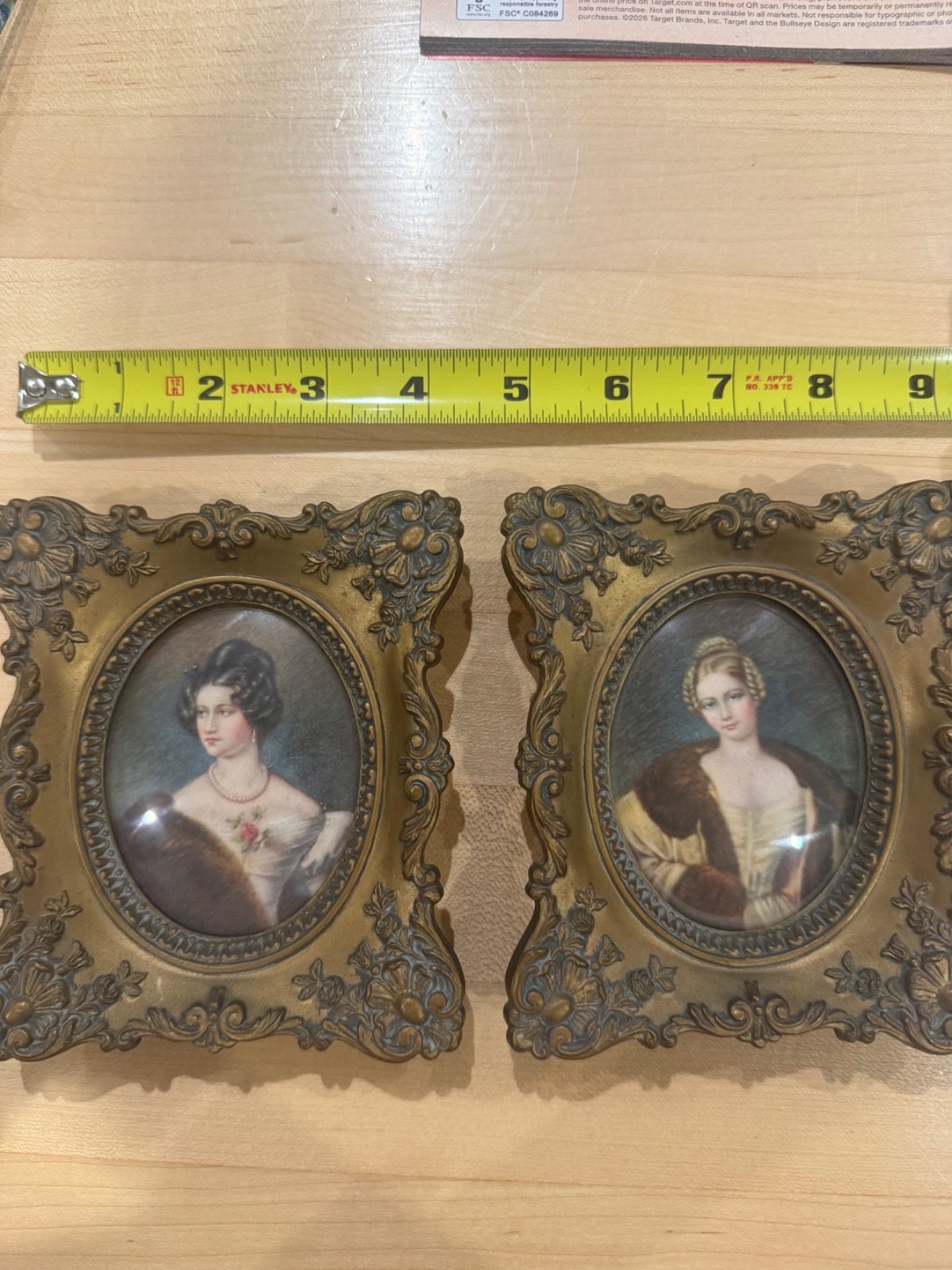 Vintage Cameo Creations 2 Ornate Gold Frames Victorian Portraits Vintage Cameo Creations 2 Ornate Gold Frames Victorian Portraits