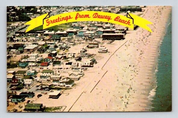 Aerial View Dewey Beach Delaware Greetings From - Pre Zip & Barcode Postcard Aerial View Dewey Beach Delaware Greetings From - Pre Zip & Barcode Postcard