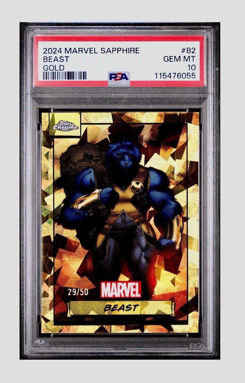 2024 Topps Chrome Marvel Sapphire Edition BEAST /50 Gold #82 PSA 10 Gem π 2024 Topps Chrome Marvel Sapphire Edition BEAST /50 Gold #82 PSA 10 Gem π