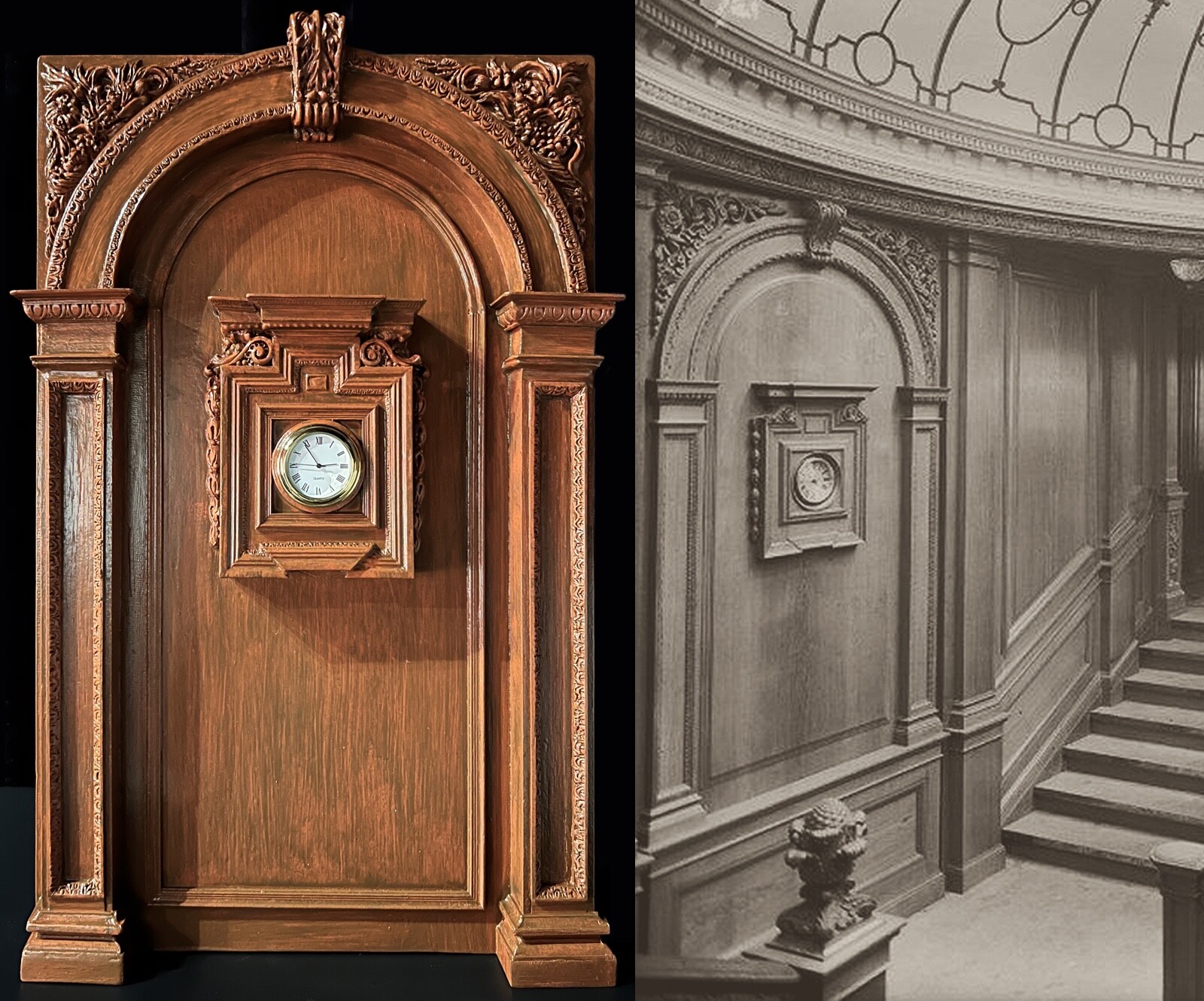 rms TITANIC AFT Clock-White Star Line- with architectural surround