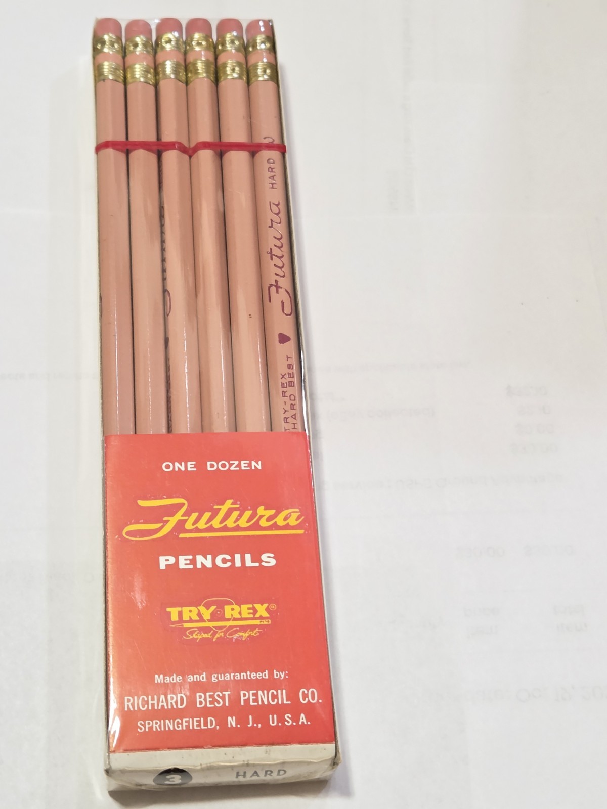 Vintage Futura Pencils TRY-REX HARD 3 NOS Sealed Dozen Richard Best Co 