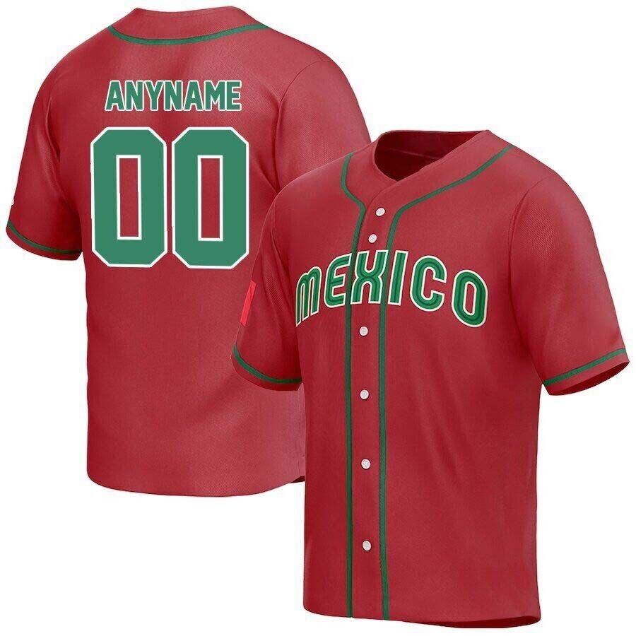 2023 World Baseball Jersey Mexico Baseball Team Jersey Custom Name & Number NEW