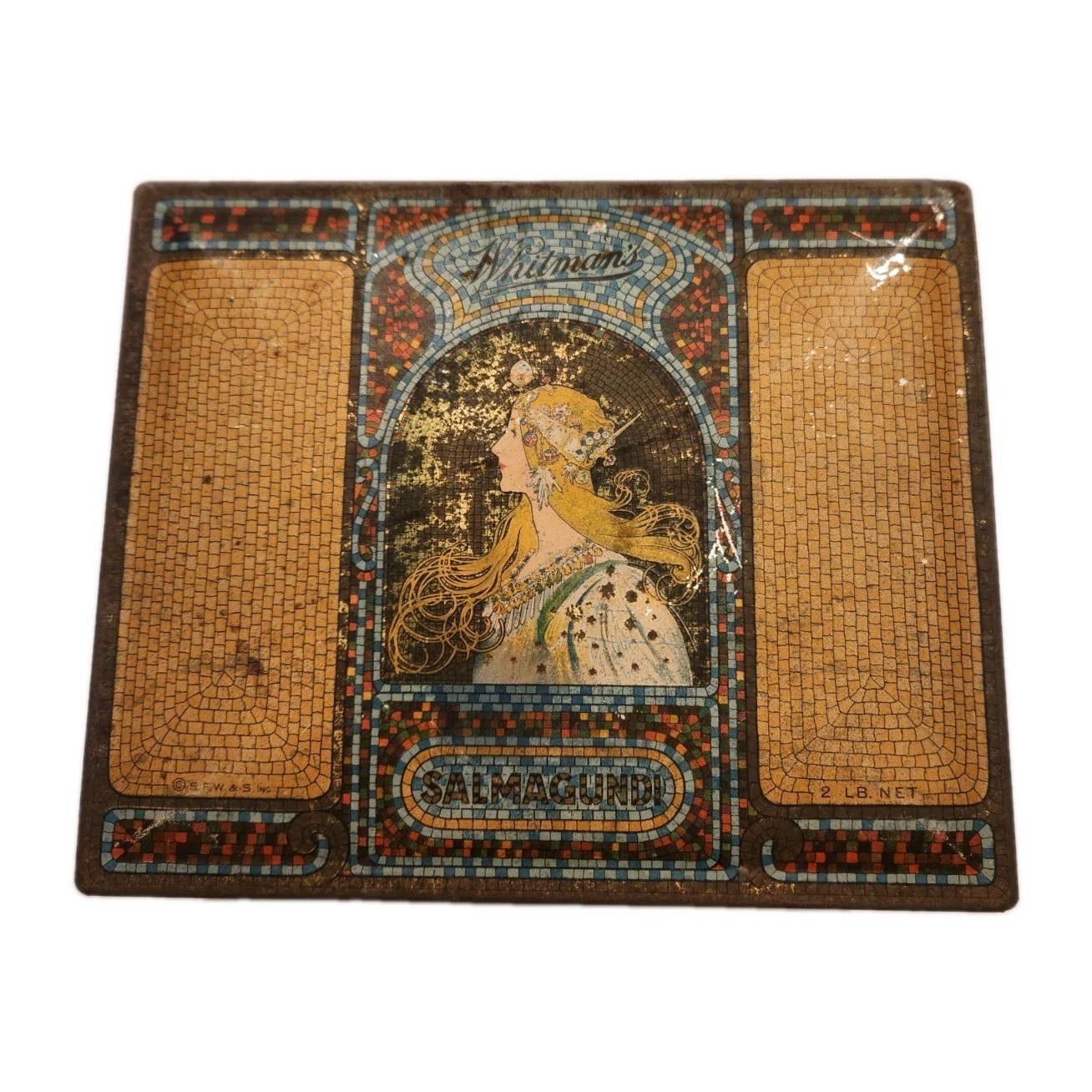 Vintage 1920s Whitman\'s Sampler Chocolate Tin Art Nouveau Vintage 1920s Whitman\'s Sampler Chocolate Tin Art Nouveau