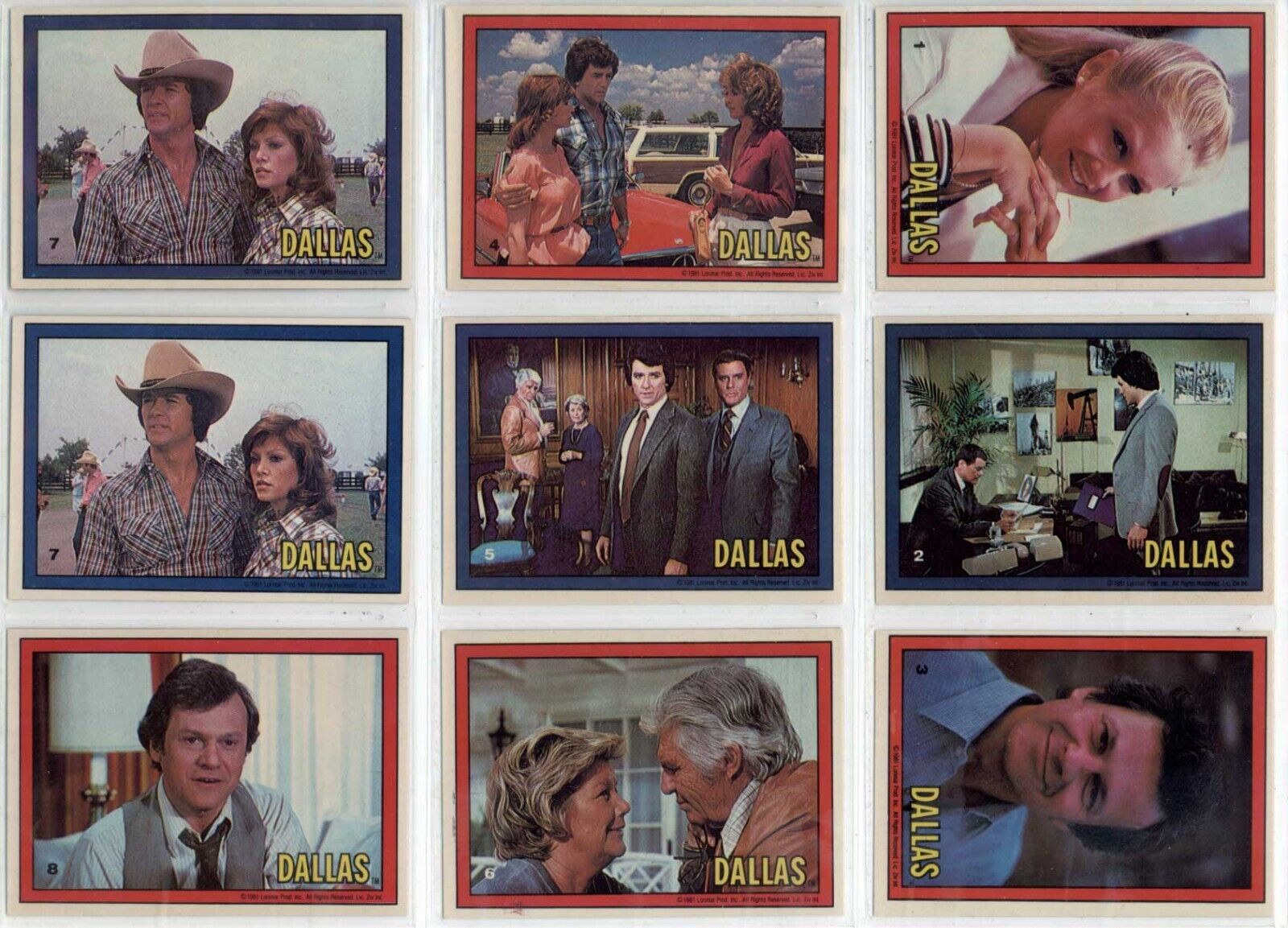 1981 Donruss Dallas tv show - complete 56 card set + 5 dupes