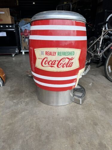 Vintage Be Really Refreshed Coca Cola Multiplex Barrel Soda Dispenser