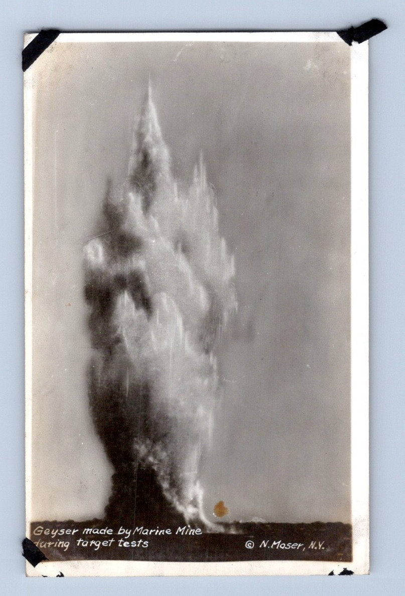 RPPC 1918. GEYSER MADE BY MARINE MINE. POSTCARD A1 RPPC 1918. GEYSER MADE BY MARINE MINE. POSTCARD A1