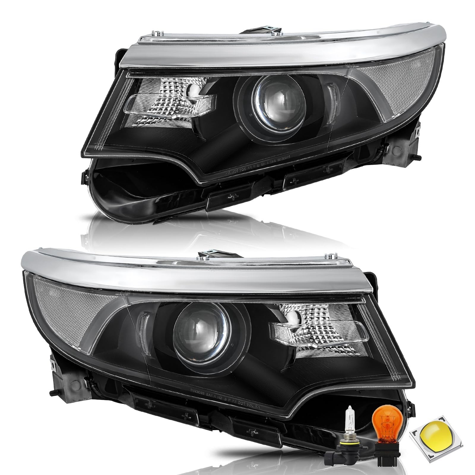 Bryght Halogen Headlight Assembly Fit for 2011 2012 2013 2014 Ford Edge Bryght Halogen Headlight Assembly Fit for 2011 2012 2013 2014 Ford Edge