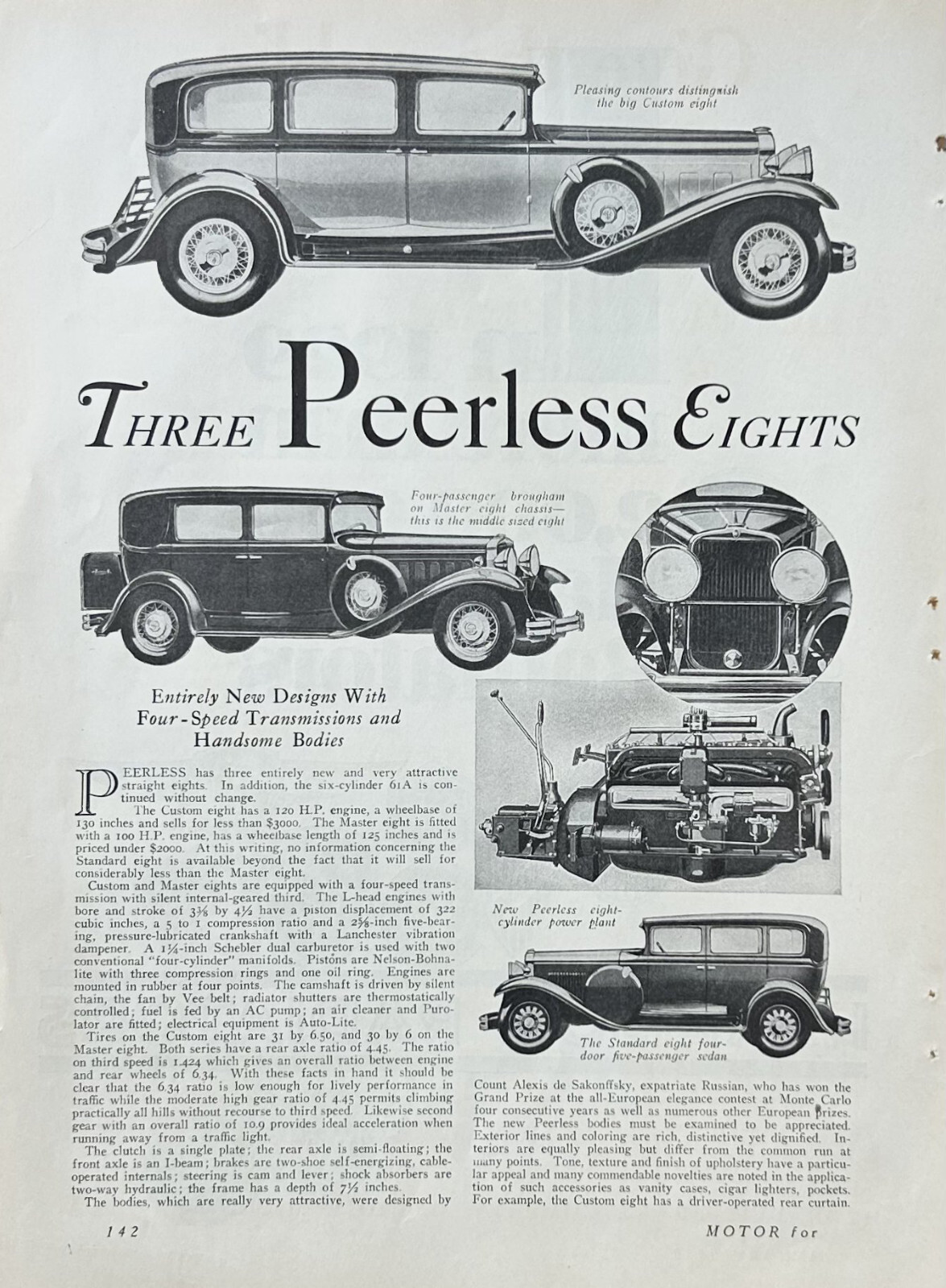1930 Report 3 New Peerless Straight Eights New Body Design 4-Speed Transmission 1930 Report 3 New Peerless Straight Eights New Body Design 4-Speed Transmission