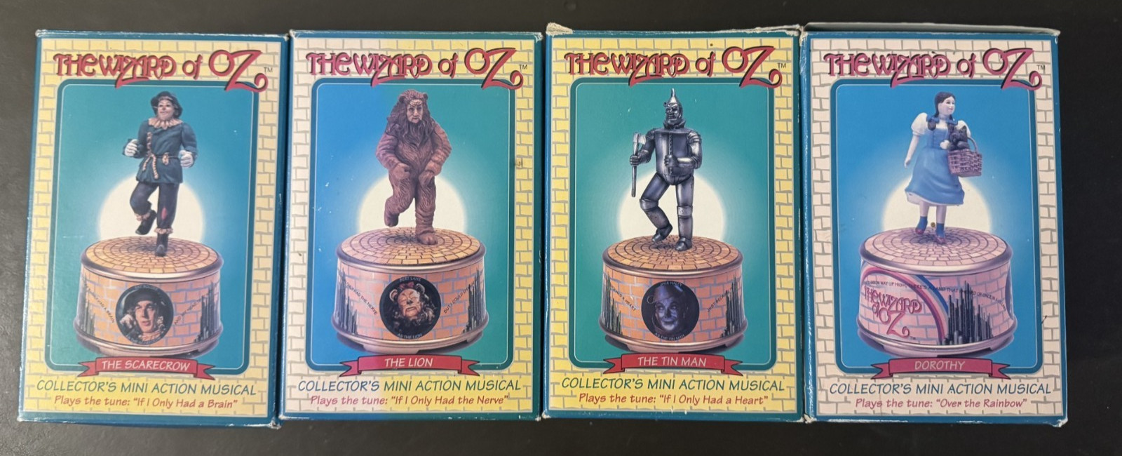Set of (4) 1995 In Box Vintage Enesco Wizard of Oz Music Boxes Set of (4) 1995 In Box Vintage Enesco Wizard of Oz Music Boxes