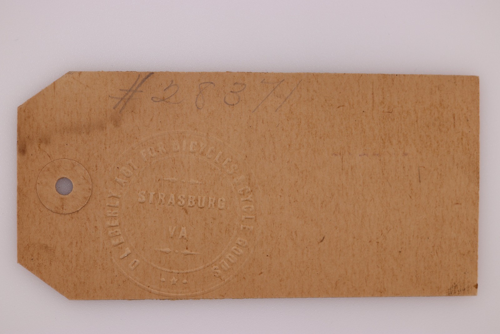 Vintage RARE Daniel Letcher DL EBERLY Bicycle Cycle Goods AGT Tag Strasburg VA Vintage RARE Daniel Letcher DL EBERLY Bicycle Cycle Goods AGT Tag Strasburg VA