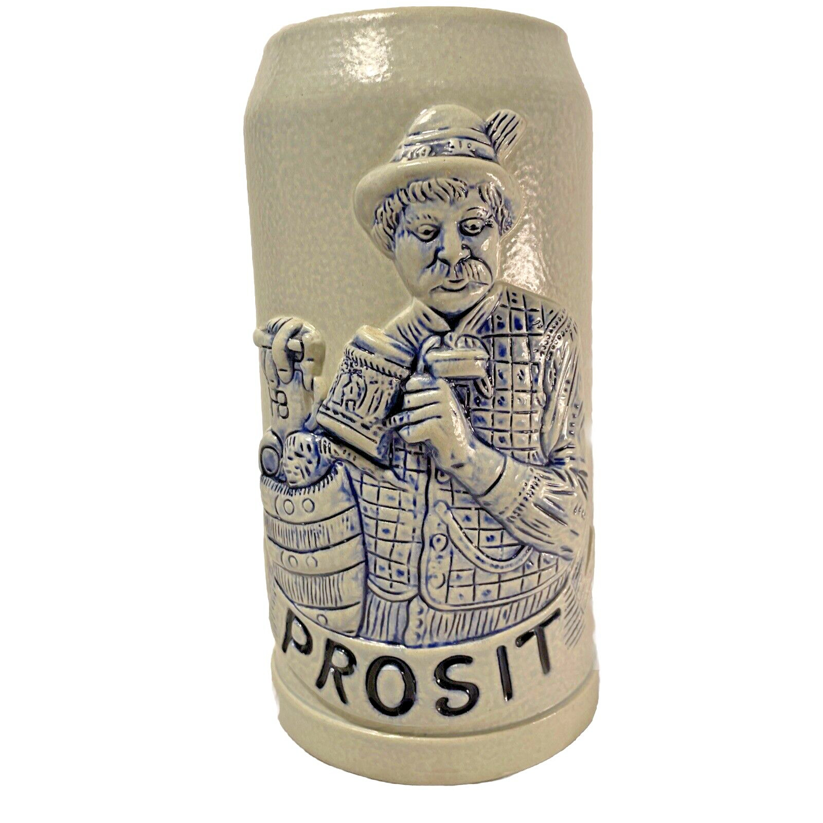 VINTAGE Original KING No 401 PROSIT 1 Liter German BEER Stein Stomeware Blue VINTAGE Original KING No 401 PROSIT 1 Liter German BEER Stein Stomeware Blue