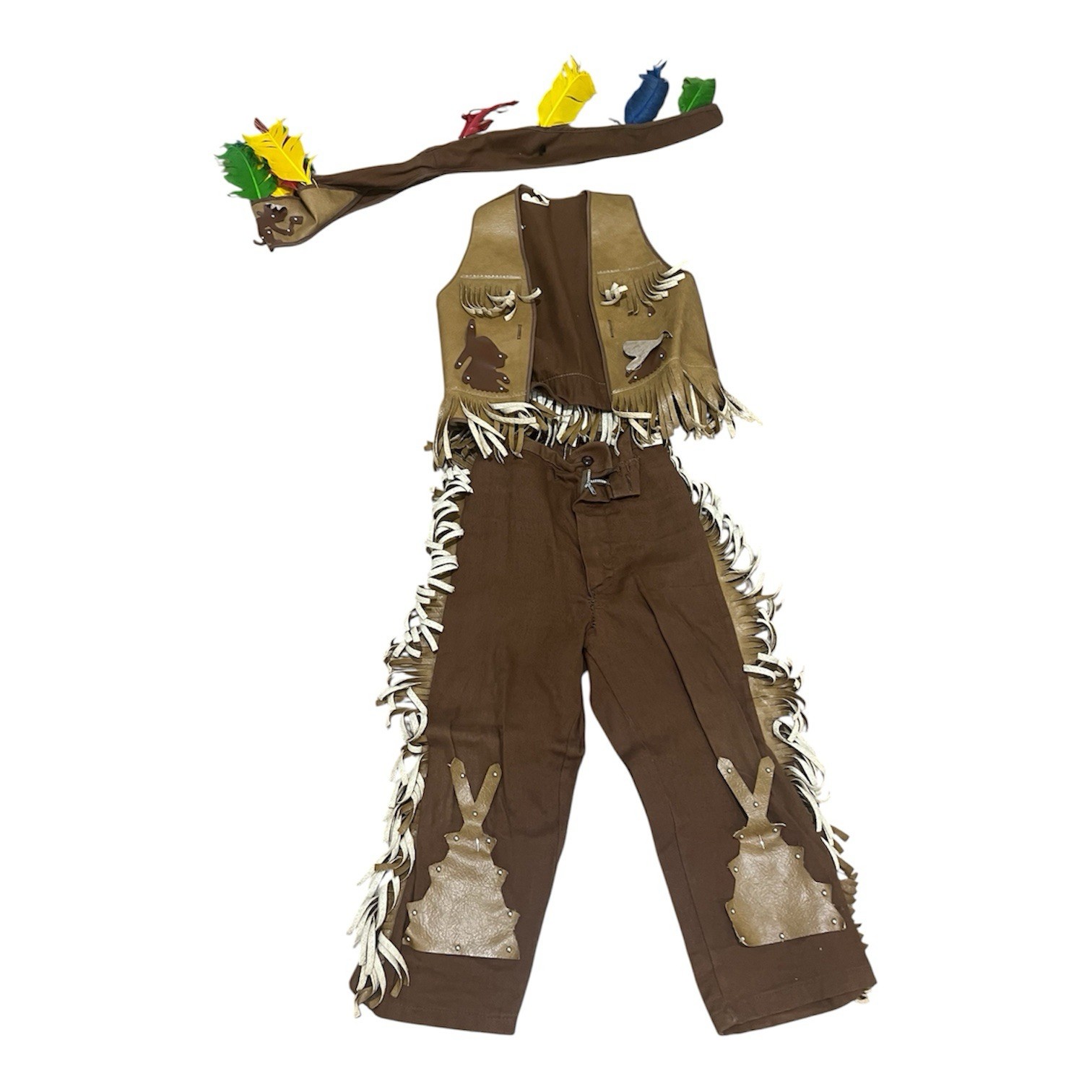Vintage 1950s Native American Indian Child Halloween Costume Fringe Outfit Sz 4 Vintage 1950s Native American Indian Child Halloween Costume Fringe Outfit Sz 4